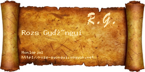 Rozs Gyöngyi névjegykártya